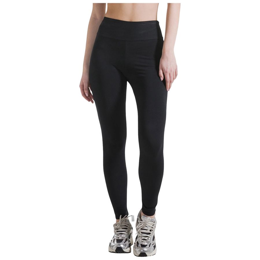 Leggings a vita alta tinta unita nero da donna Deha | D4203610009